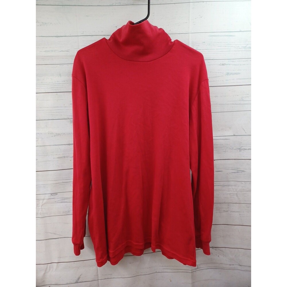 Vtg Lauren Brooke Turtle Neck Red Top Sz 22 - 1X Long Sleeve